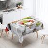 Food Print Tablecloth Stain Resistant Waterproof Rectangular  Kitchen Restaurant Table Decoration Home Decor