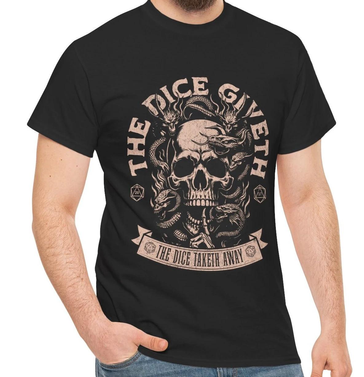 Футболка Dnd Кубик Дает и Кубик Забирает Деталь D20 для Игроков Dungeons and Dragons Подарок для Мастера Подземелий S