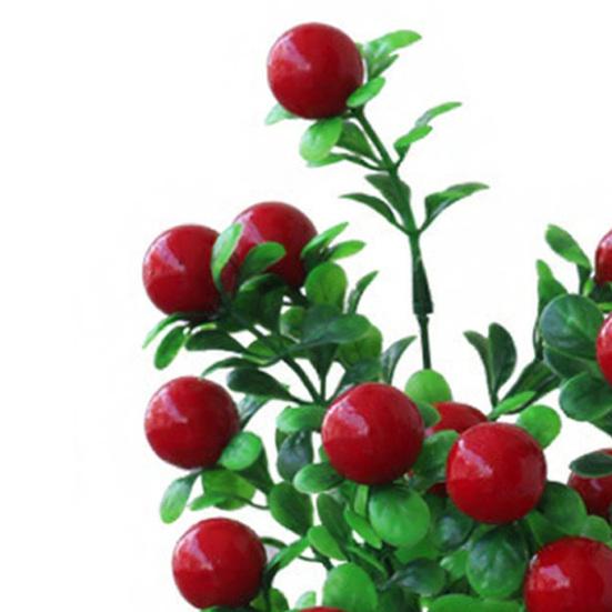 Artificial Berry Stem 6 Stems Simulation Fruits Branches with Leaves for Home