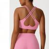 Women's Cross Back Sports Bra High Impact Workout Yoga Crop Top with Removable Pads