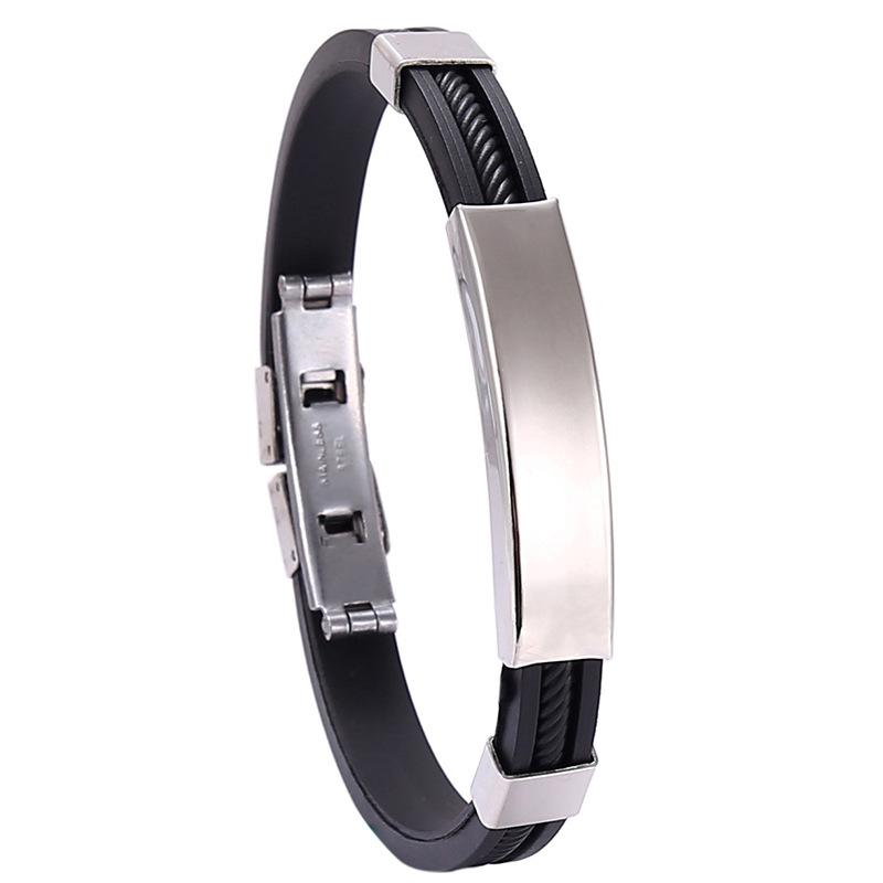 Diy Lettering Bracelet Men'S Titanium Steel Silicone Bracelet Stainless Steel Bracelet Star Bracelet