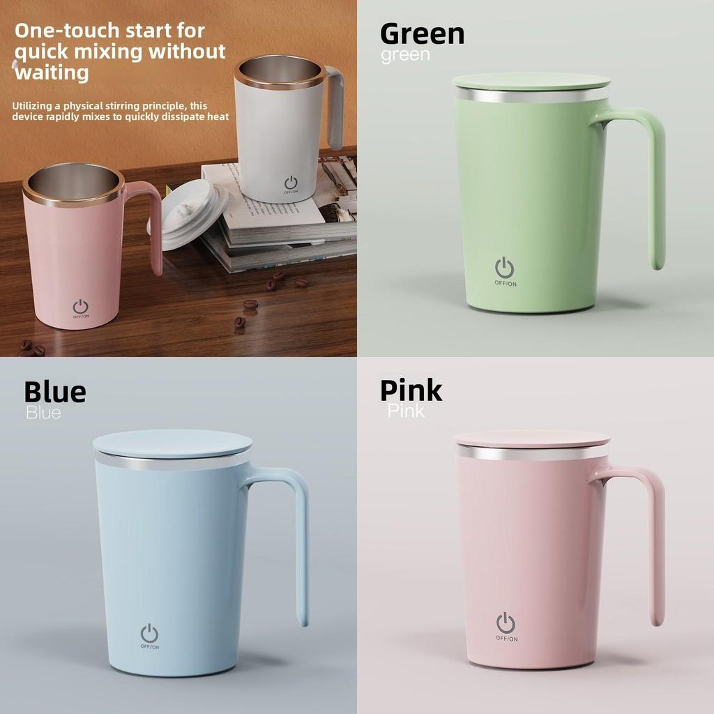 Moderner minimalistischer Kaffeebecher mit USB-Ladefunktion und magnetischem Rührwerk für Büro und Zuhause