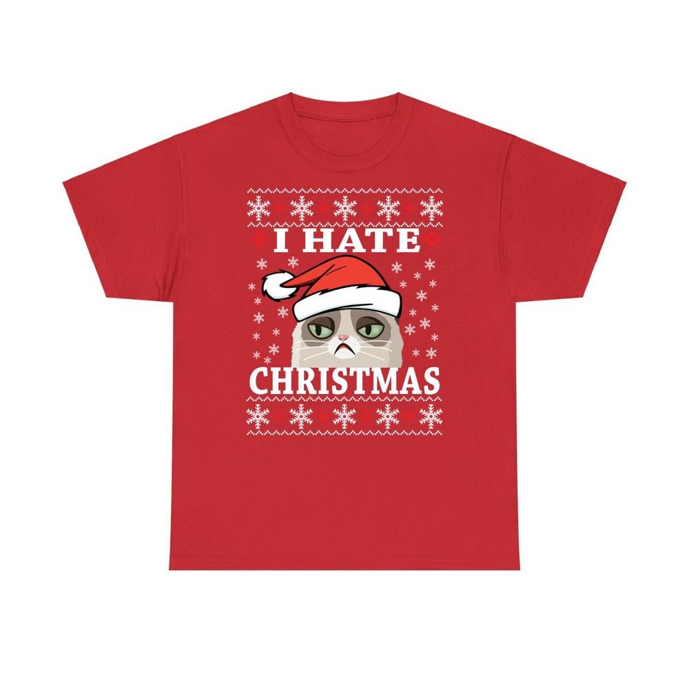 I Hate Christmas T Shirt Grumpy Cat Xmas Tee S