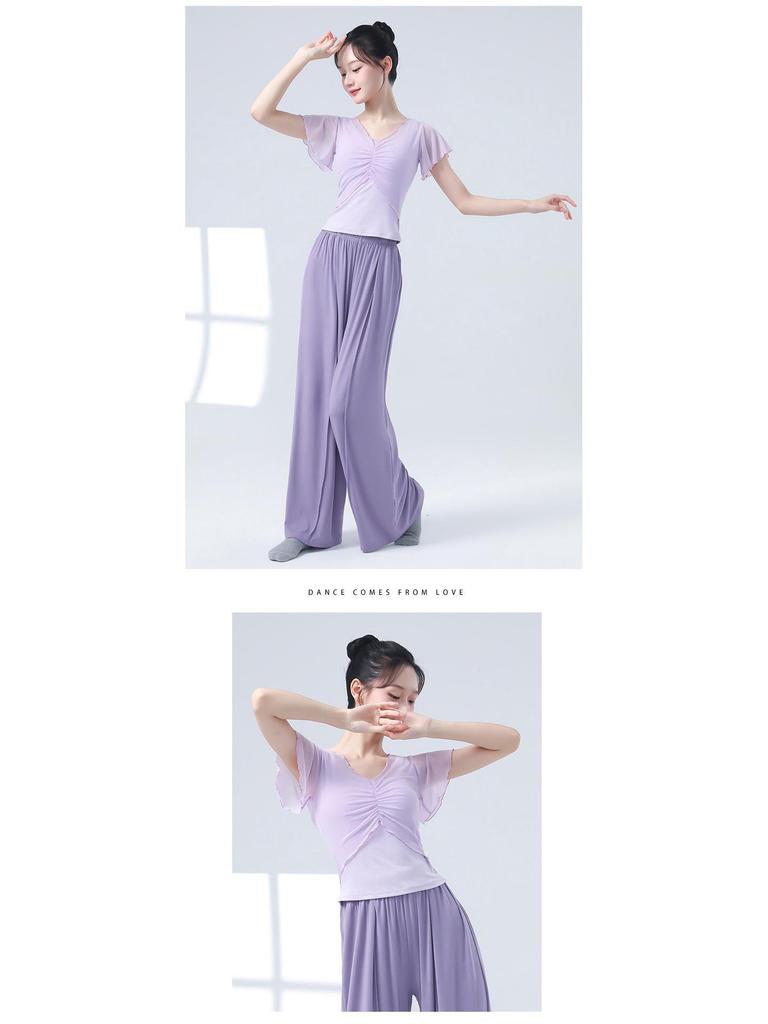 Top de Manga Curta para Dança Moderna Feminino