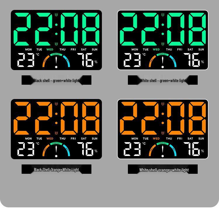 Large LED Wall Clock with Stand, Digital Multifunction GH9008