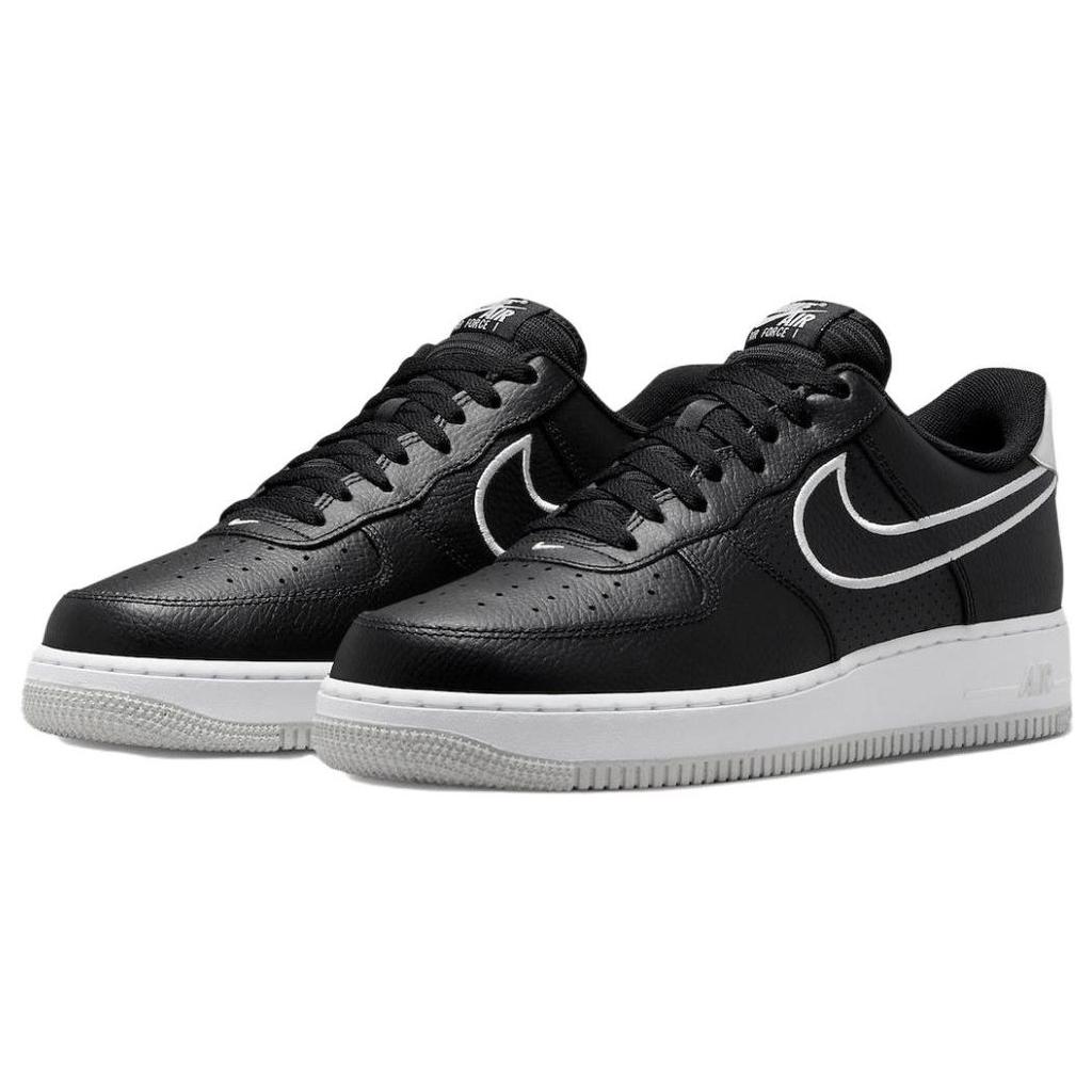 Nike Air Force 1 07 bestickter Swoosh – schwarze Herren-Sneaker, Weiß, Photon-Dust FJ4211-001