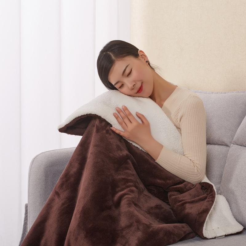 152x127cm Fever Blanket Automatic Thermostat Electric Heating Blankets Winter Body Warmer Thermal Mattress for Home Office Sleeping Plush Thin Quilt