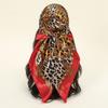 90*90cm Satin Silk Square Scarf Woman Fashion Kerchief Neck Head/Hair Scarves Bandana Handkerchief Leopard Print Chain Headscarf