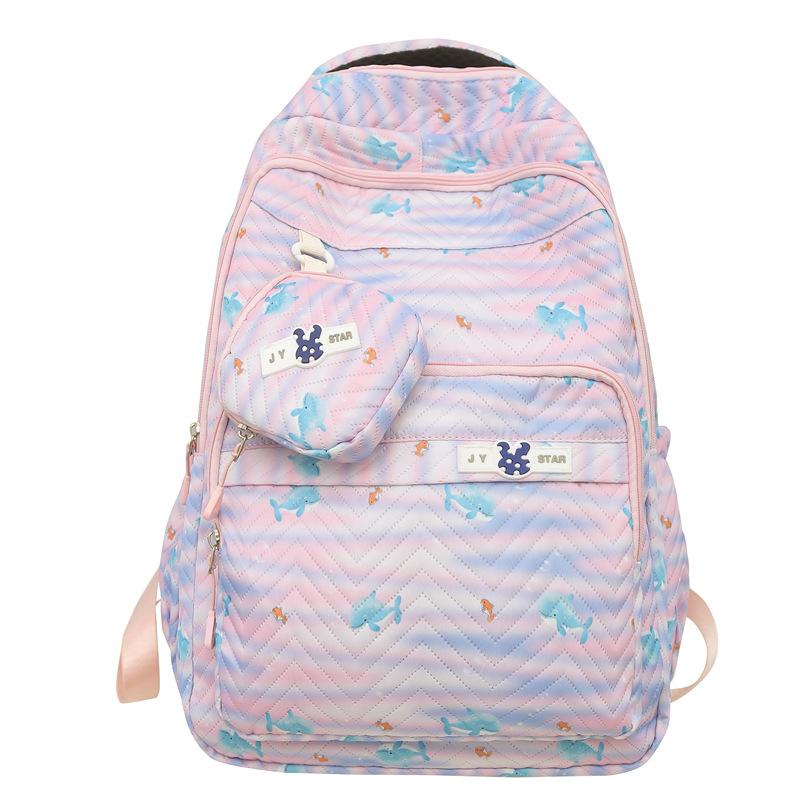 Zebra Print Backpack Women's Large Capacity Backpack Student School Bag with Coin Purse