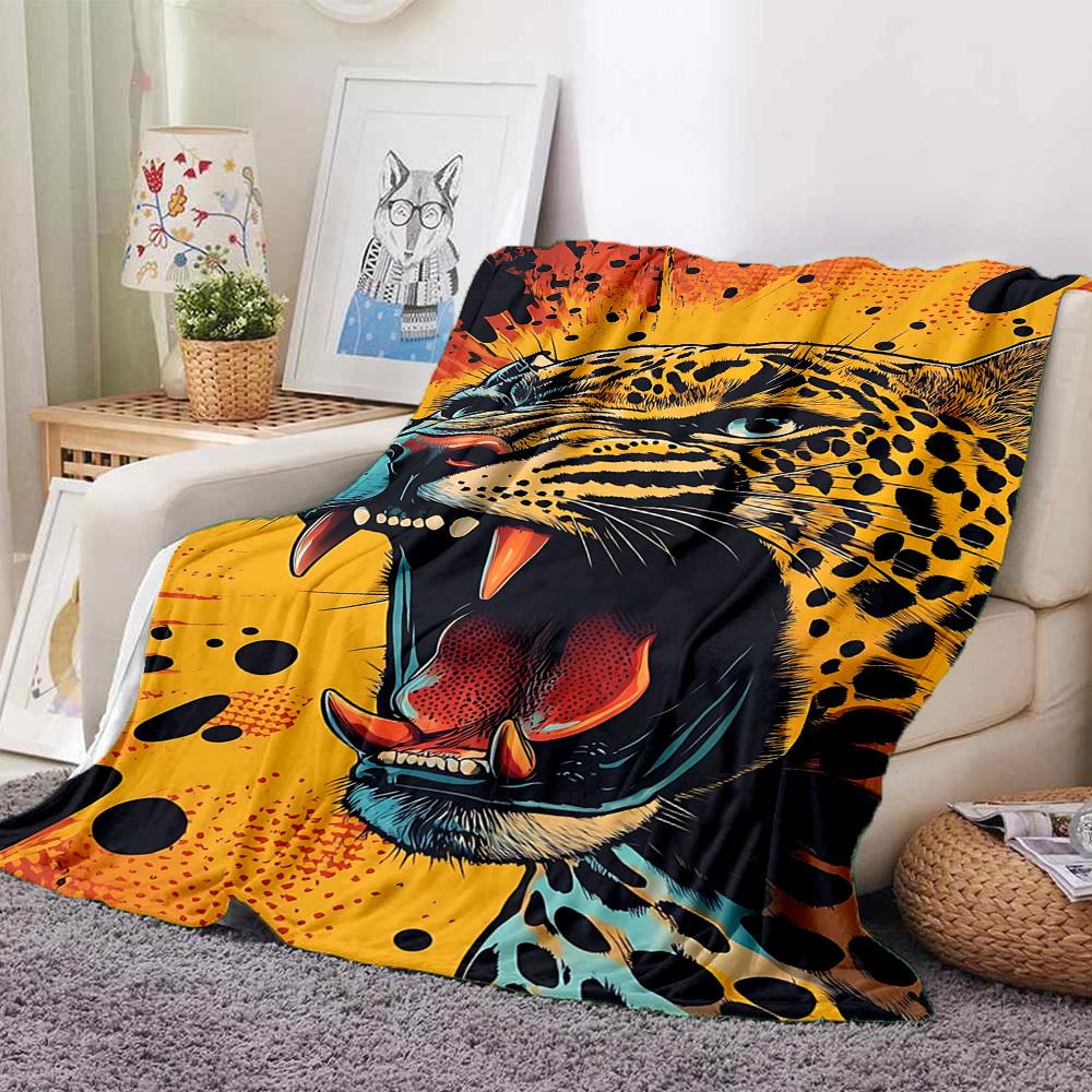 1PC Leopard Print Blanket, Throw For Sofa, Bed, Travel, Printing Blanket With Soft And Warm Fabric Yy250918146