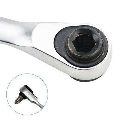 Double Headed Mini Ratchet Wrench Hexagonal 72-tooth Socket Ratchet Wrench 1/4 Inch Carbon Steel Screwdriver Bit Tool Bicycle