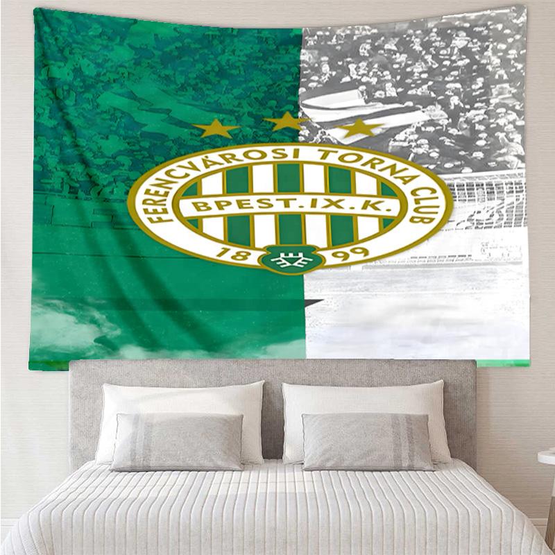 Arazzo da Appendere per Camera da Letto, Soggiorno, Sala Giochi, Decorazione Artistica Murale del Club di Calcio Ferencvárosi TC, Regali per le Feste e Compleanni