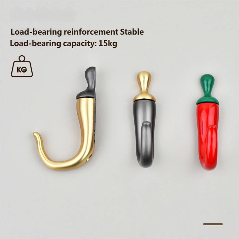 Chili Design Wall Hook For Organizing Keys And Clothing Strong Zinc Alloy Construction Easy To Install Hanger
