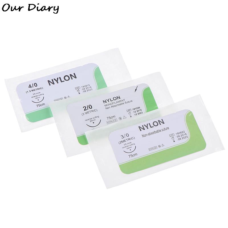 12PCS 2.0/3.0/4.0/5.0 Needle Suture Nlon Medical Thread Sterile Surgical Practice 3