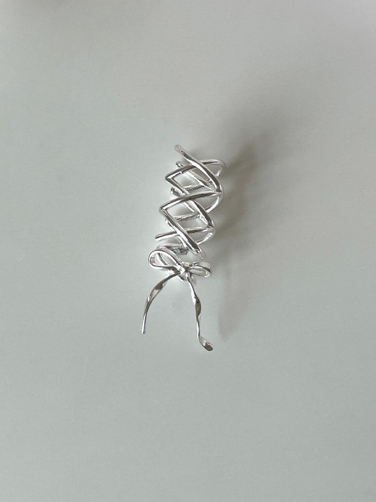 

ribbon bow ear clips, women s light luxury niche ear bone clips without ear piercings, new earrings in autumn and winter are hot-selling. copper