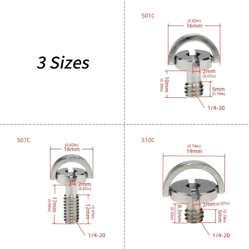 Quick Release 1/4inch Camera Screw Hexagon Key Stainless Steel for Tripods Mounting Universal Compatibility