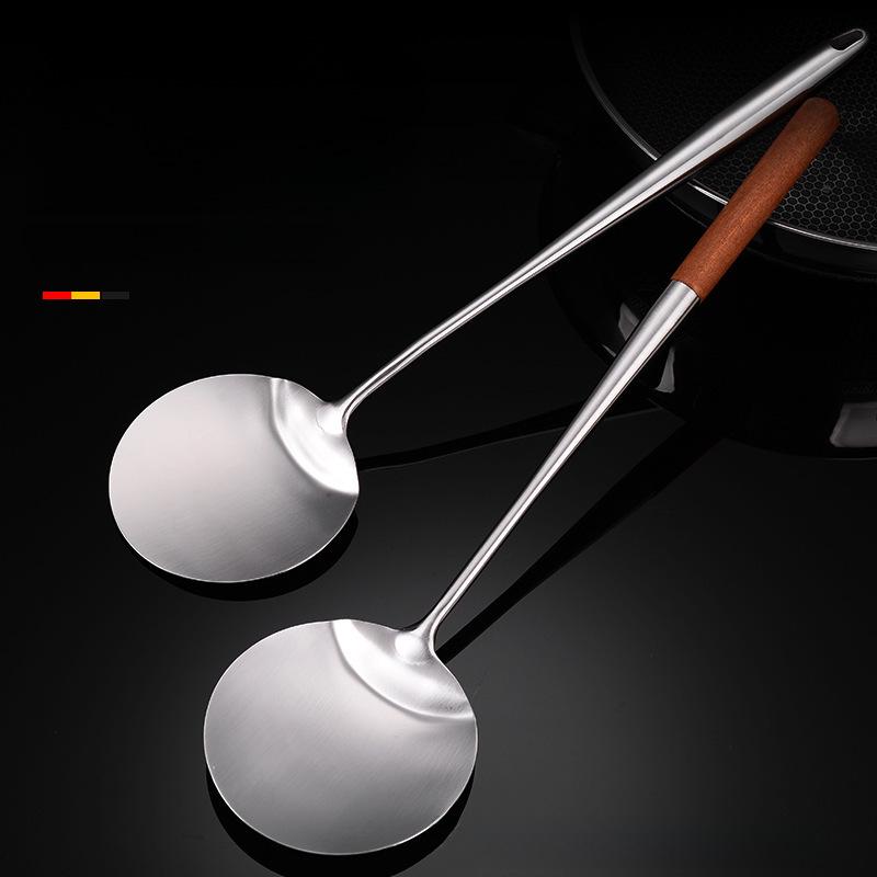 304 Stainless Steel Long Handle Round Shovel, Guizhou Chef Cooking Spoon, Kitchen Spatula