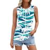 Women's Summer Vest Loose Pleated Round Neck Shirt Casual Sleeveless Top