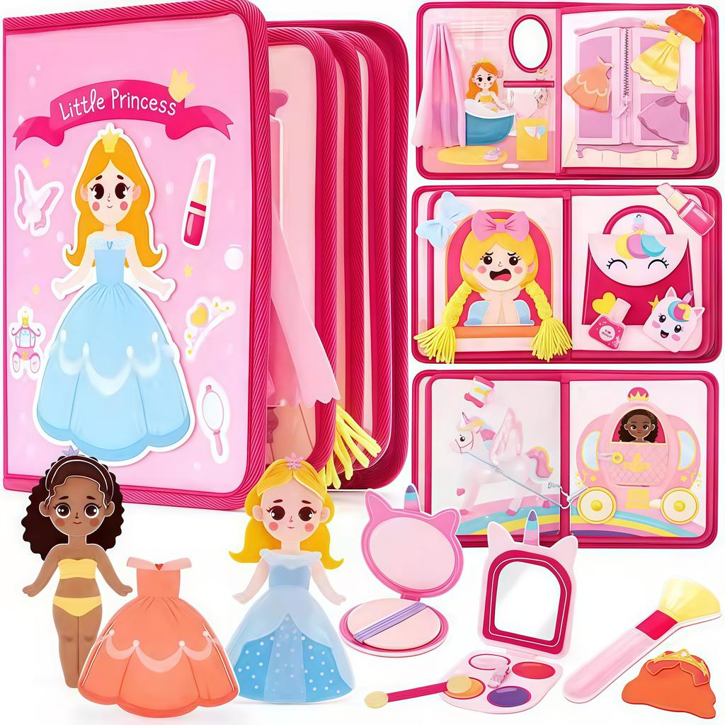 Montessori Portable Felt Busy Board for Children's Clothing Early Learning Cloth Puzzle Learning Board Toy Gift