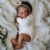 BZDOLL 50cm Asleep Reborn Baby Doll Vinly Limbs Cloth Body Toy 20inch Lifelike Black Light Bebe Doll Kid Lovely Birthday Gift Bathe Play House Toy