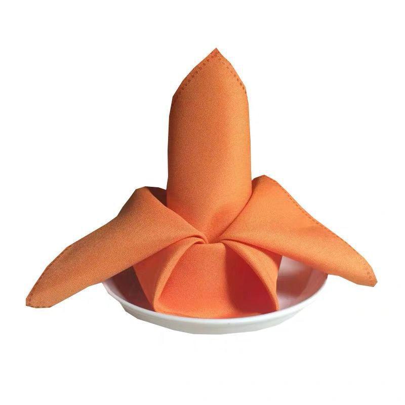 Plain Red Napkin Cloth for Hotels, Cafes, and Western Restaurants - Multipurpose Folded Flower Design