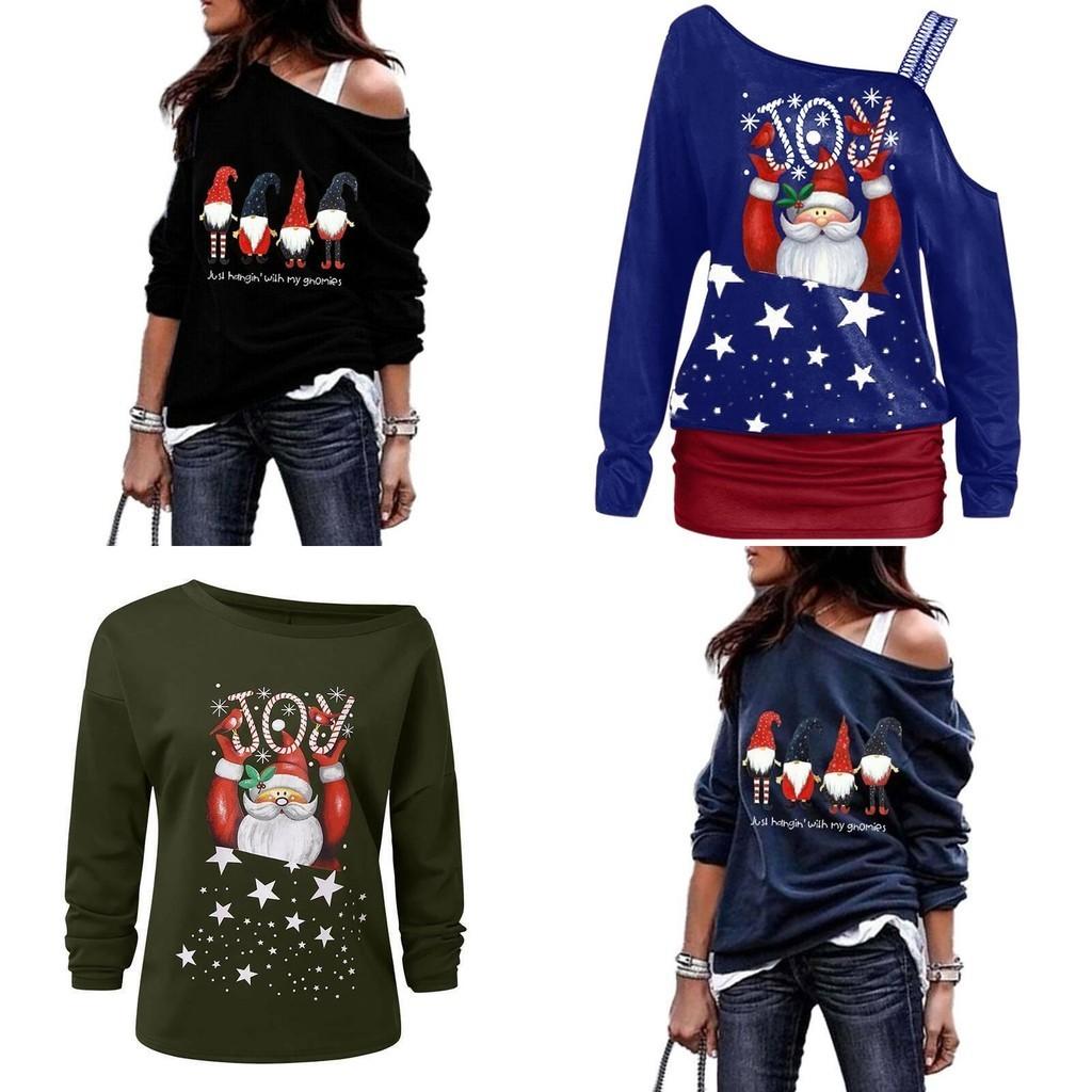 Stylish Women's Christmas Jumper Pullover Loose Fit Sweatshirt For Festive Seasons