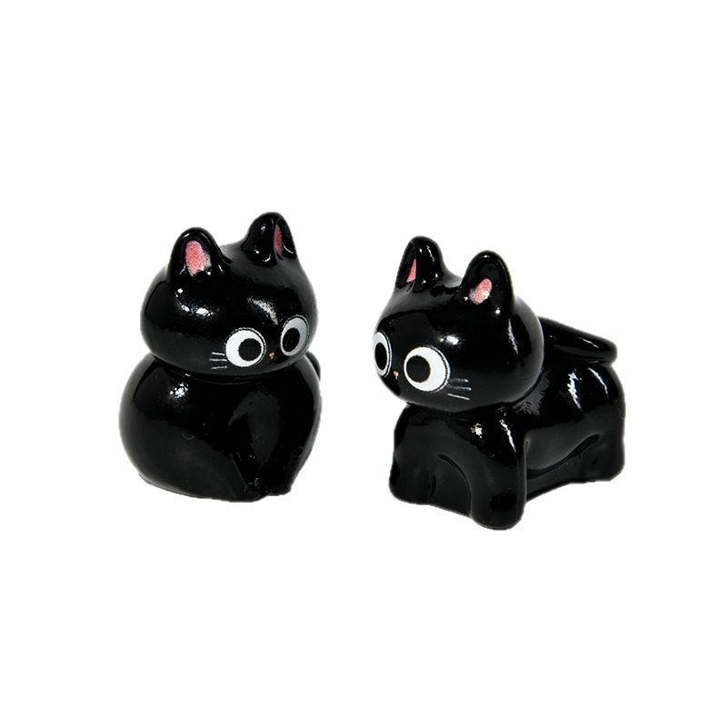 Black Cat Car Dashboard Decor - Mini Lucky Kitten Figurine Car Accessory, Cute Interior Ornament for Home Desk Shelf