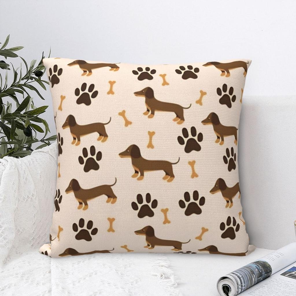 Dachshund Square Pillow Case Polyester Throw Pillow Dogs Animal Funny Cushion Covers