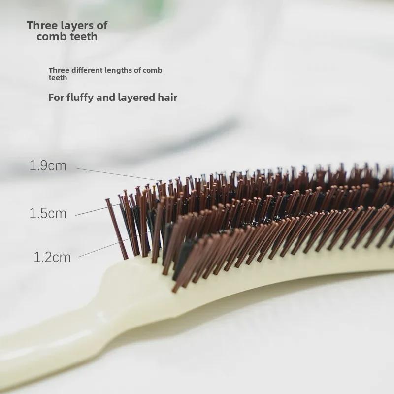 S-Type Fluffy Hair Styling Evening Comb - Heat Resistant for Studio Makeup