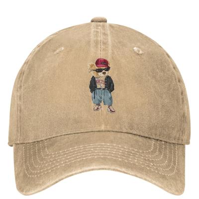 Stay Cool Boy Washed Baseball Cap Animals Bear Print Classic Trucker Dad Hat Summer Women Men Outdoor Sport Baseball Caps