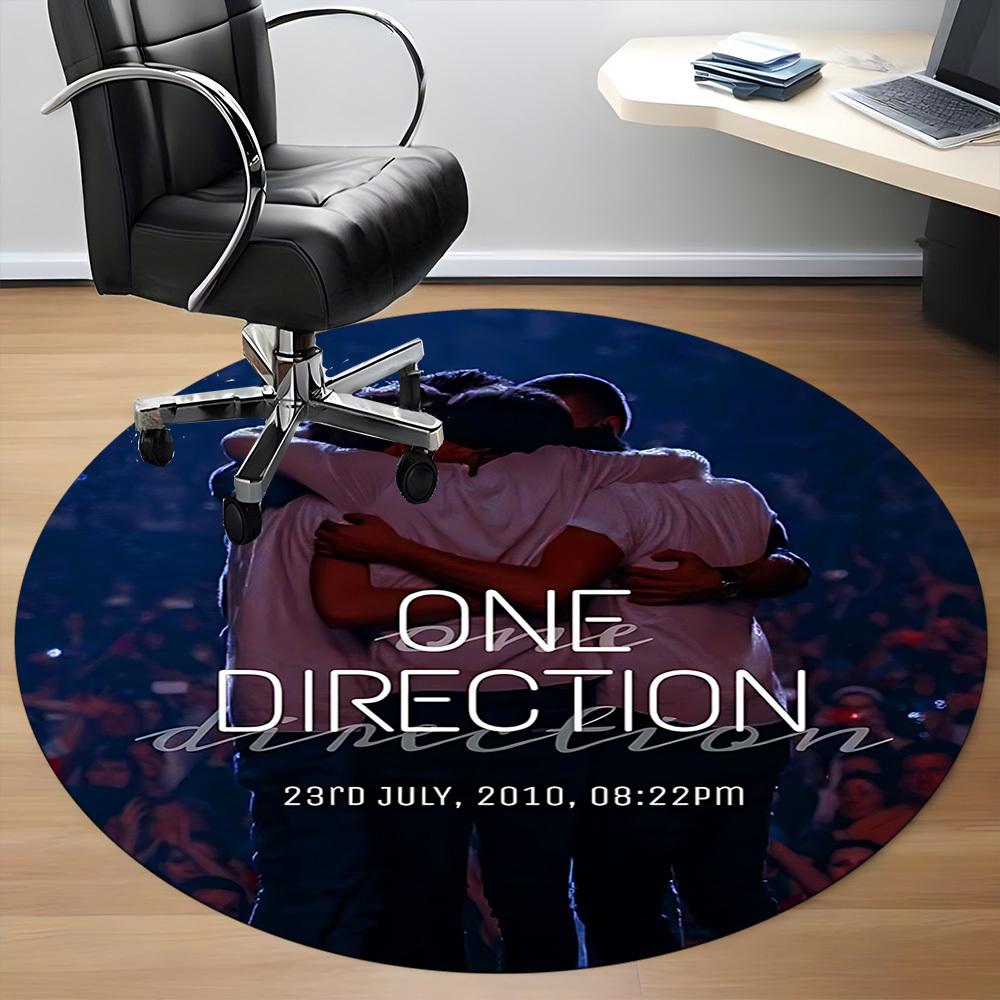 1pc One Direction Music Band Office Round Area Rug, Under Office Chairs Bedroom Living Room Home Decor a1016259