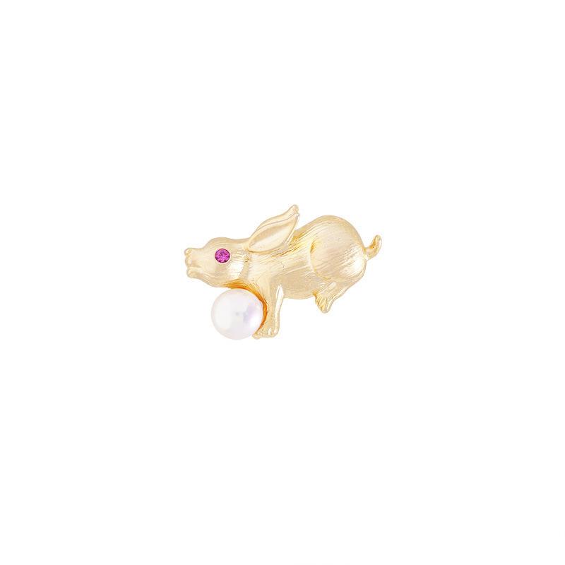 Cute Matte Gold Zodiac Brooch Vintage Animal Brooch Clothing Brooch Rabbit Dog Ma Long Pig