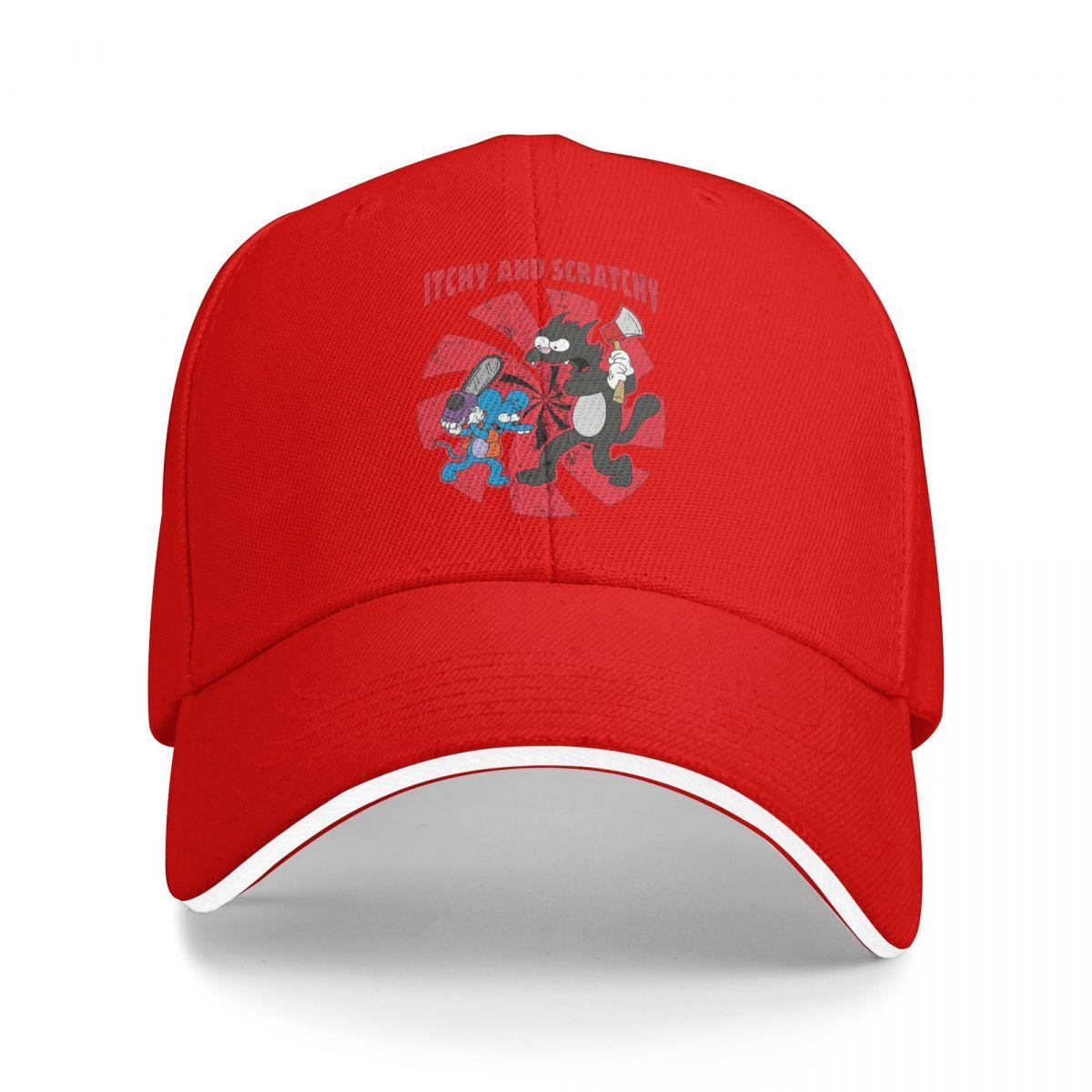 Unisex Baseball Hats The Itchy And Scratchy Show Cartoon Animation Streetwear Sports Baseball Caps Hip Hop Cap Casquette Hats One Size