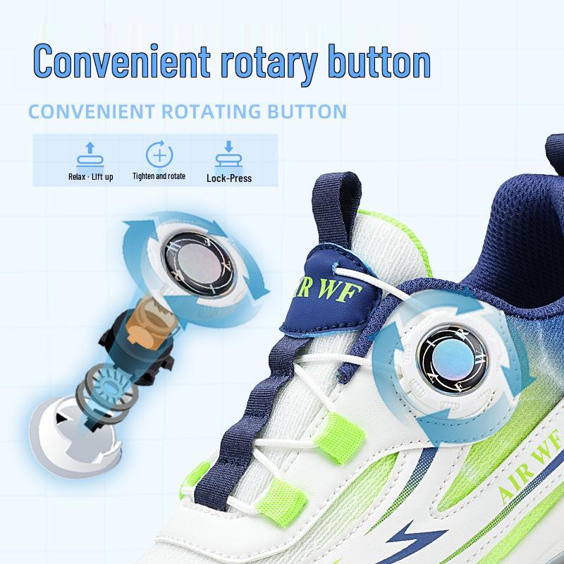 Kids' Autumn Badminton Shoes with Side Rotary Button – Non-Slip, Wear-Resistant, Lightweight Sports Shoes for Boys and Girls