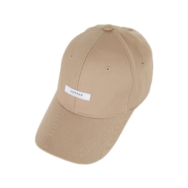 VARZAR Solid Label Overfit Ball Cap Beige