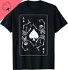 New Fashion Summer Goth Punk Ace Of Spades Card Gambler Skeleton Tshirt Cotton Vintage Unisex Women Streetwear Clothes