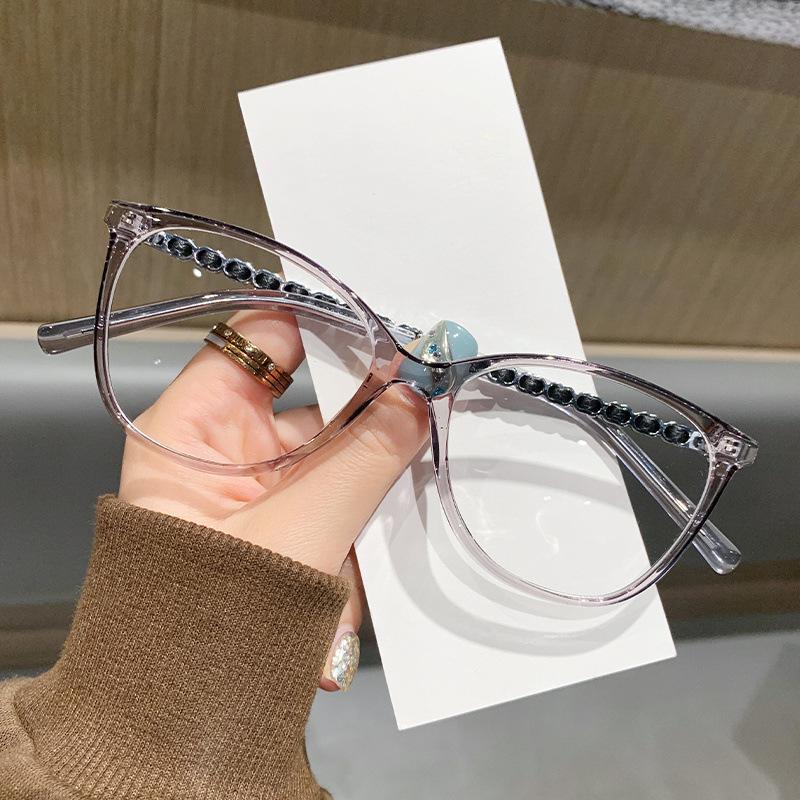 Myopia Glasses Female Tr90 Big Face Thin, The Same Glasses Frame Anti-Blue Light 2157