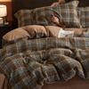 Class A Winter Thickened Milk Velvet 4-Piece Bedding Set: Double-Sided Fleece Duvet Cover, Coral Fleece, Mother and Baby Grade, Warm and Cozy