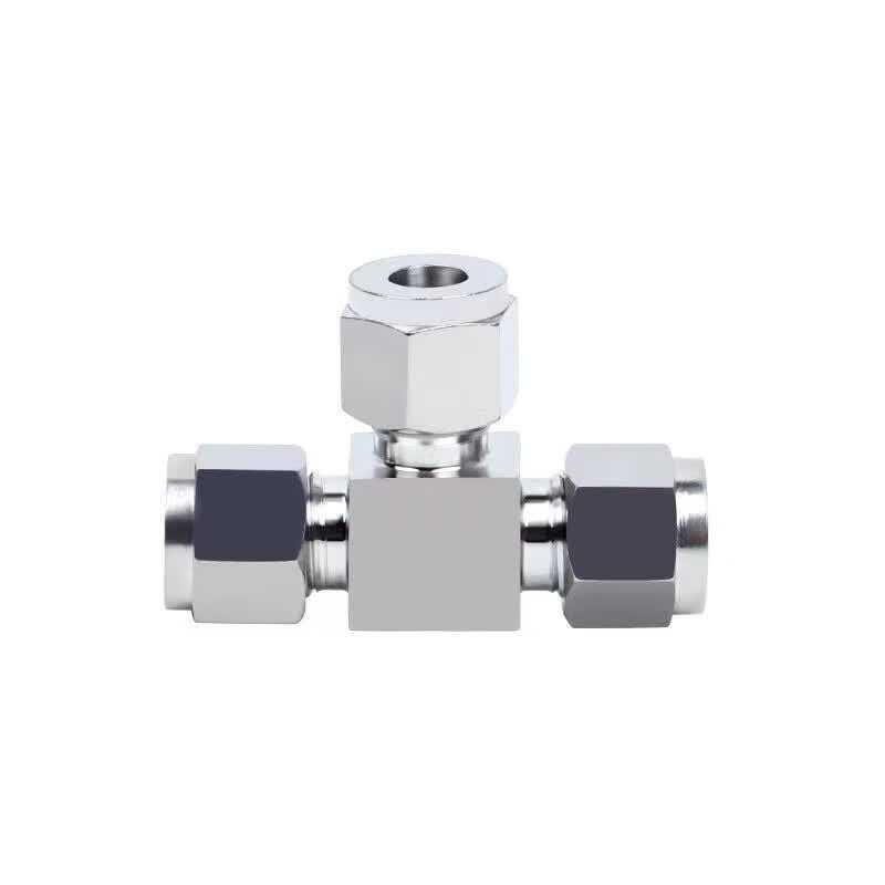 Qizho 304 SS Double Ferrule Equal Tee Tube Fitting