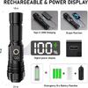 Flashlights High Lumens Rechargeable, LED Super Bright Flash Light Long Beam, Zoomable Linternas with LCD Digital Display, 5 Mode, Waterproof,