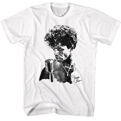 T-shirt bianca con microfono James Brown