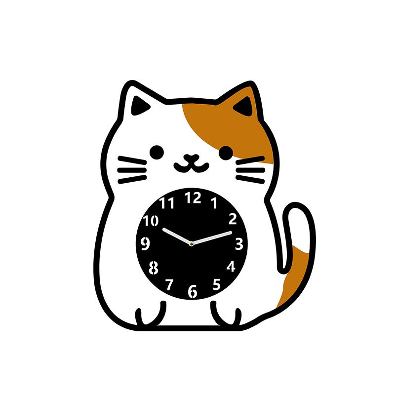 Cartoon Cat Wall Clock Cute Home Desktop Clock Mute Clock Living Room Bedroom Office Decorative Clock