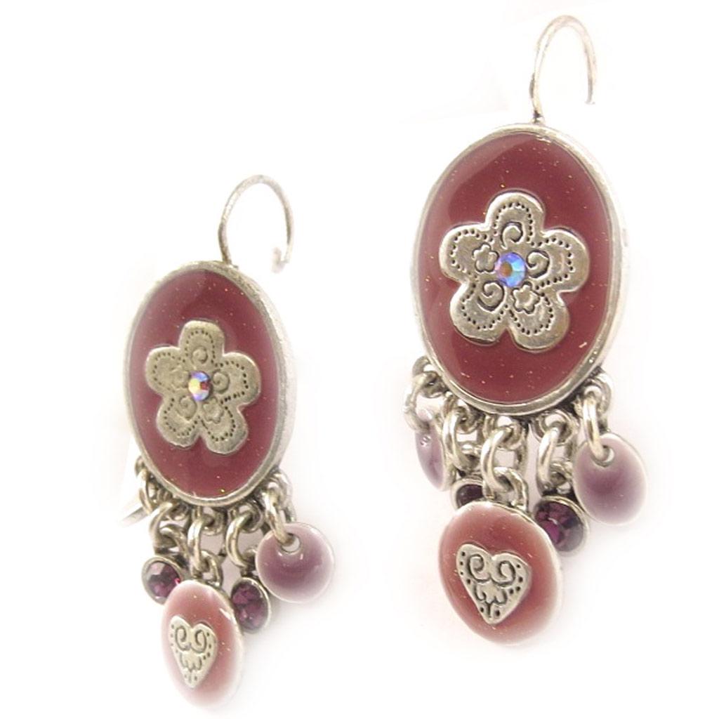 Les Trésors De Lily [C5417] - Cercei dormeuse de designer 'Salomé' Roz Violet