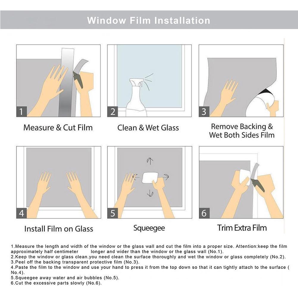 Frosted Window Film Privacy Sun Blocker Blinds Style 60x200cm Heat Insulation Sticker
