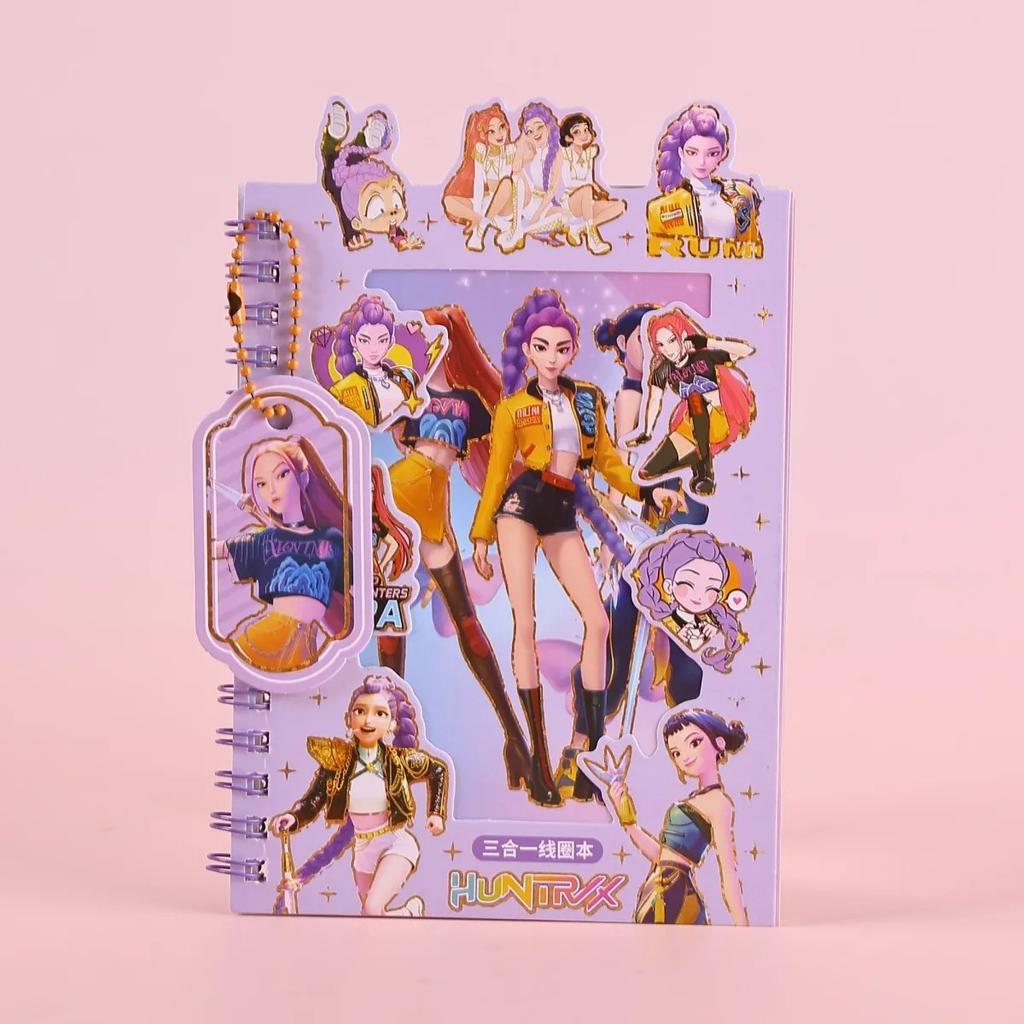 K-POP Demon Hunters 3-in-1 Coil Notebook Stickers DIY Journal Material Phone Case Decor Stickers Stationery Gift for Fans