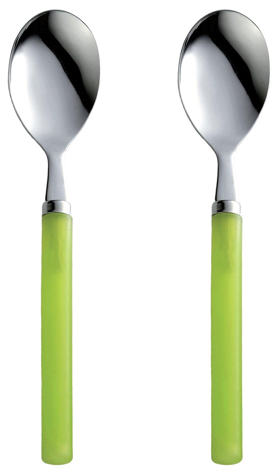 Nagao Frosty Dinner Set of Made in Japan Spoons, Green, 2,