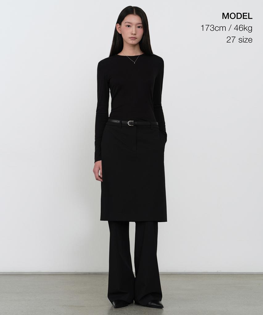 MUSINSA STANDARD WOMAN Women'S Skirt Layered Slacks [Black]