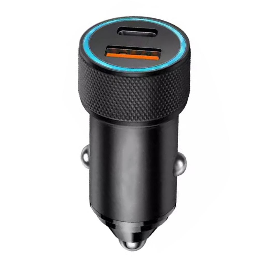 Efficient Car Charging Solution Double Port Car Charger PD20W Type C QC3.0 USB Charging Head for Phones Tablets Laptops