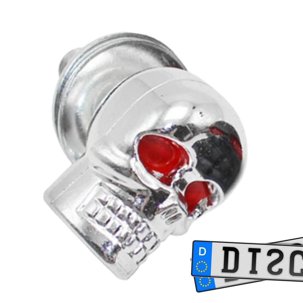 2pcs Bolt Screws Skull License Plate Frame Motorcycle Motorcycle Skull License Plate Frame Bolt