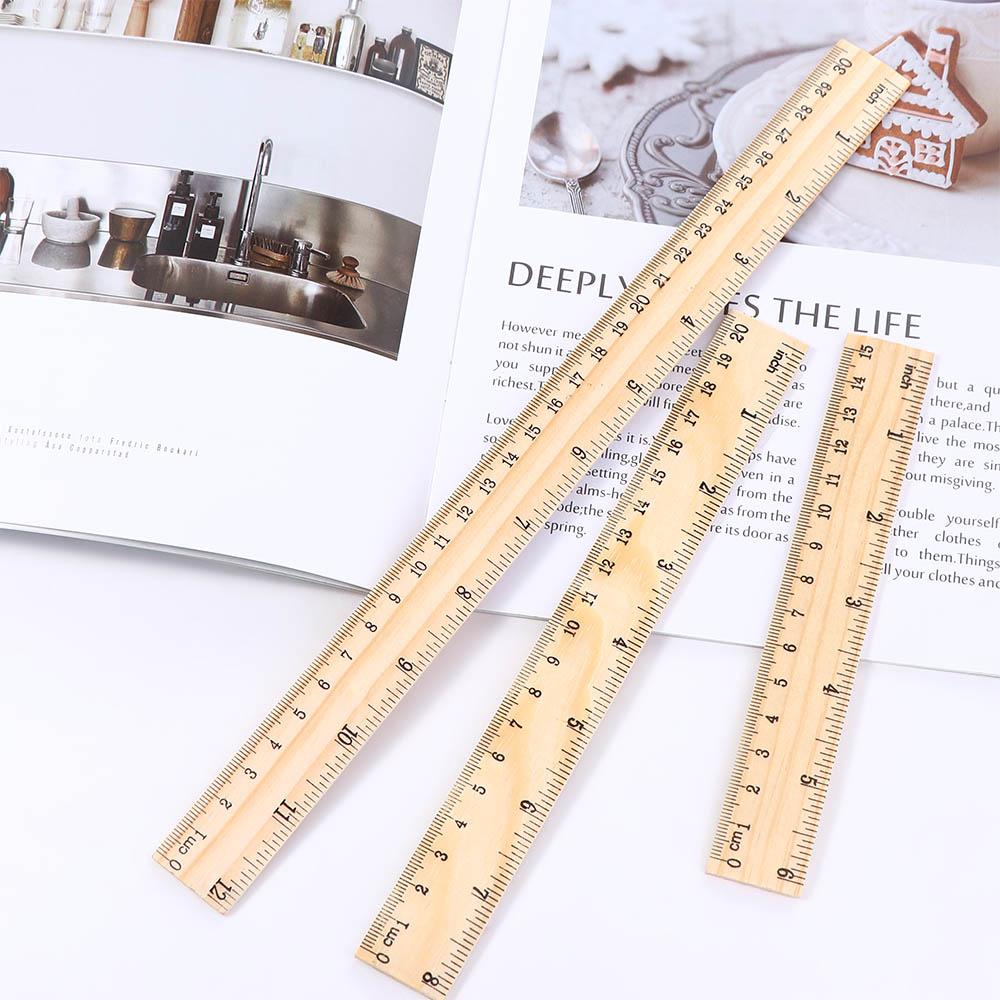 Supplies Stationery 15/20/30cm Teacher Children Rulers Wooden Rulers Drawing Rulers Straight Rulers
